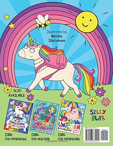 Unicorn At School Coloring Book: A starting school book for kids ages 4 ...