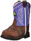 John Deere JD1158 Pull-On Boot (Toddler), Dark Brown Leather/Purple, 7 M US Toddler