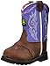John Deere JD1158 Pull-On Boot (Toddler), Dark Brown Leather/Purple, 7 M US Toddler
