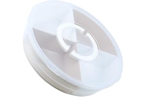 SEWACC Portable Round Snack Tray with 4 Compartments and Lid, Plastic Fruit Plate Storage Box for Party and