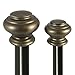 Beme International Decopolitan Urn Telescoping Double Drapery Rod Set, 36-72-Inch, Brown