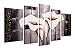 PEACOCK JEWELS Santin Art SAA34 Brown Lily Fashion Flower Home Decoration 5-Pieces Mixorde, Oil Painting on Canvas