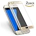 Galaxy S7 Edge Screen Protector, [2-PACK][Full Coverage] ALCLAP S7 Edge Tempered Glass 3D Curved High Definition Ultra Clear Anti-Bubble Screen Protector for Samsung Galaxy S7 Edge - (Gold)