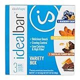 IdealBar, Meal Replacement Bars, Variety Box, w/ Hunger Blocker - 140 Calories, 7g Sugar, 10g Protein - 7 Bars