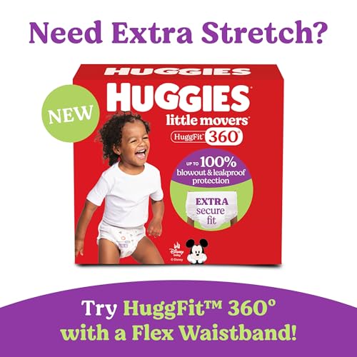 HUGGIES SIZE 8 DIAPERS, LITTLE MOVERS BABY DIAPERS, SIZE 8 (46+ LBS), 12 CT, PACKAGING MAY VARY