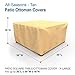 Budge P4A02SF1 All Seasons Square Patio Table / Ottoman Cover Lightweight, UV-Resistant, Extra Large, Tan, Extra Large - 16