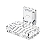 Cheftick Strong Stainless Steel Soap Holder Wall Mounted, Removable & Reusable, Soap Dish Sponge Holder for Bathroom & Kitchen, No Nail No Drilling