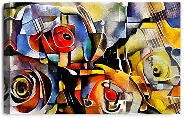 IPIC - A bouquet of beautiful flowers, oil painting in Picasso style. Giclee Print on Canvas Wall Art for Home Decor. 30x20x1.5"