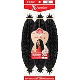 Outre X-Pression - Twisted Up - Springy Afro Twist 16" 3X (3 Pack, OFF BLACK 1B)