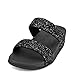 FitFlop Womens Glitterball Slide Sandals (Black,7B)
