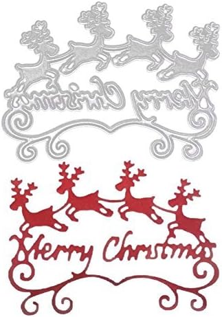 Geyou Merry Christmas Metal Cutting Dies Stencils Scrapbooking Embossing DIY Crafts Paper Card (C)