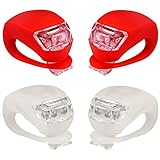 Malker Bicycle Light - Front and Rear Silicone LED Bike Light Set - 2 Taillight for Cycling Safety- Batteries Included