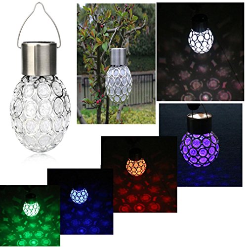 Kanzd Waterproof Solar Rotatable Outdoor Garden Camping Hanging LED Round Ball Lights (White)