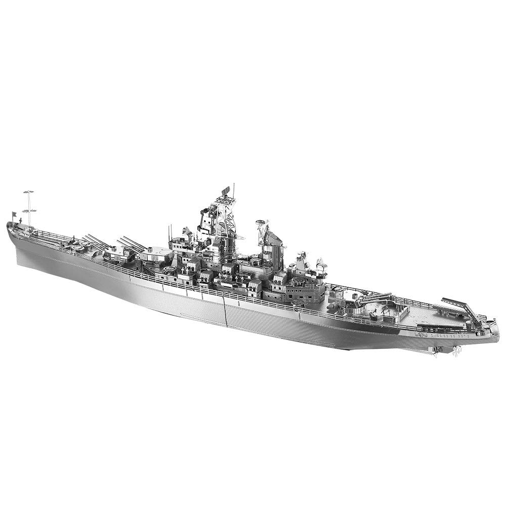 Piececool 3D Metal Puzzles for Adults, USS Missouri Battleship Metal Model Kits, DIY 3D Puzzle for Teenagers Best Dad Gifts & Home Decor