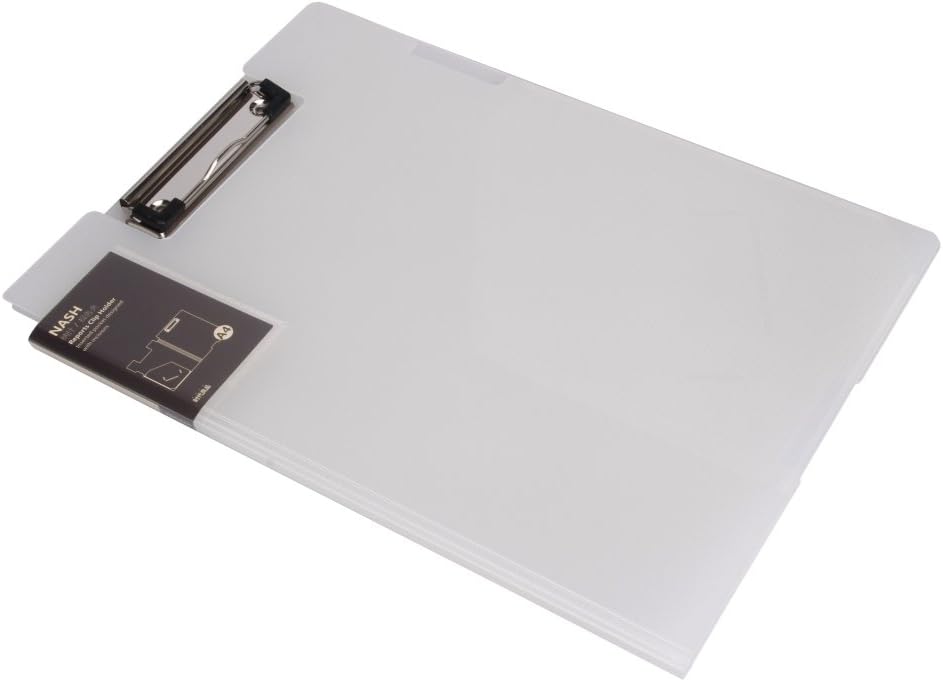 A4 Writing Pad Clipboard Folder File Folder Holder Fold-Over Portfolio Meeting Conference Document File Paper Magnetic Clip Business Card Holder Note Padfolio White