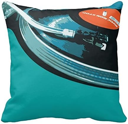 Vinyl Music Turntable Throw Pillows Custom Throw Pillow Case Personalized Cushion Cover Pillowcase Square Pillow Cover 18x18