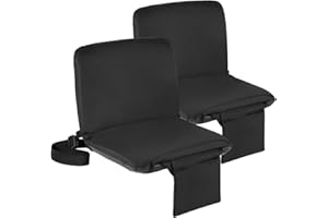 Sportneer Stadium Seat, Portable Stadium Seats with Backs Bleacher Seats with Backs and Padded Cushion 6 Reclining Position F