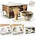 Tealyra - Matcha - Start Up Kit - 3 items - Matcha Green Tea Gift Set - Japanese Made Beige Bowl - Bamboo Whisk and Scoop - Gift Box