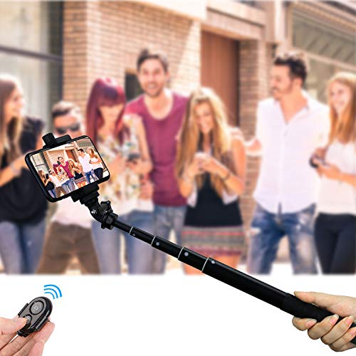 Selfie Stick Separable Tripod Stand 52in Extendable w/Rotatable Phone Holder and Bluetooth Remote for Desktop/Floor/Monopod Photo Video Live Stream Fit for 4.2-7 inch iPhone Android Phone Samsung