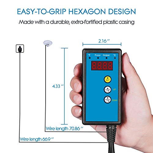 CDMALL Digital Heat Mat Thermostat Temperature Controller 68-108 ÂºF for Seed Germination, Reptiles,Rooting, Fermentation and Brewing