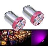 PA 10PCS #1893 #44 #47 #756 #1847 BA9S 4SMD LED Wedge Pinball Machine Light Bulb Pink-6.3V AC/DC