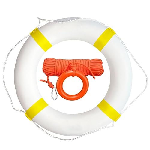 20 Inch Life Preserver Ring with Water Floating Lifesaving Rope 98.4FT ...