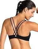 CRZ YOGA Women's Light Support Cross Back Wirefree Removable Cups Yoga Sport Bra
