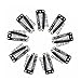 Tinksky 20pcs 10-Teeth Snap-Comb Wig Clips with Rubber for Hair Extension (Black)