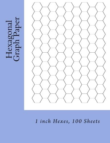 Hexagonal Graph Paper: 1 inch Hexes, 100 Sheets