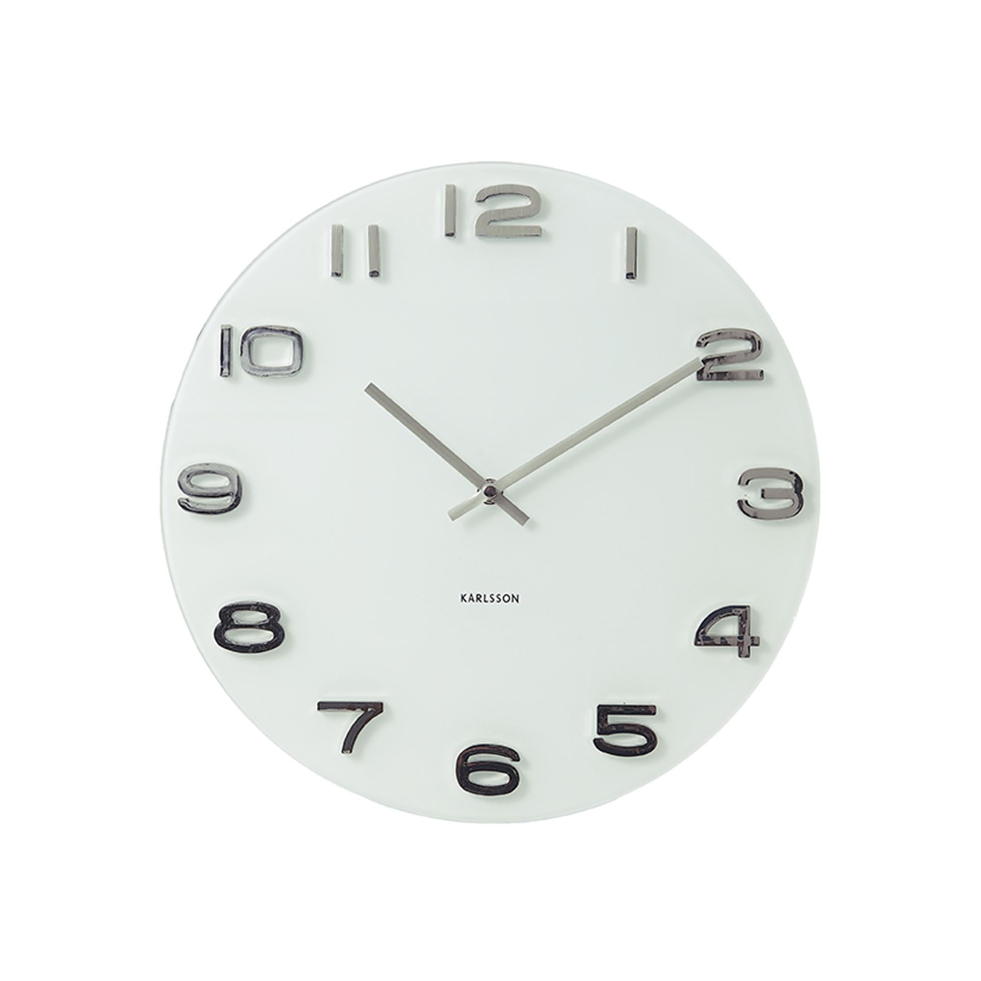 Karlsson Vintage Round Glass Wall Clock, White
