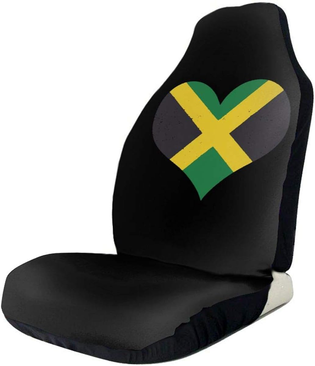ACYD10 Sports Fan Seat Covers Jamaica Flag Jamaican Heart