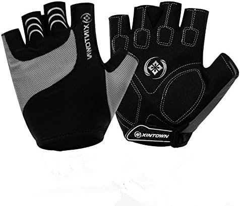 Youth Elite Specialized Bikes Protective Performance Cycling BMX Race Motorcycles Rock Climbing Hunting Downhill Weightlifting Fitness Workouts Adventure Mountain Bike Padded Gloves (Gray, M)