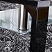 SUNCOO Coffee End Side Table with Shelves Living Room Furniture Rectangle Shape Clear Glass Top&Glossy Black Finish Legs