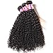 Unice Hair 3 Bundles Brazilian Curly Virgin Hair Weave Unprocessed Human Hair Extensions Natural Color Can Be Dyed and Bleached Tangle Free (14 16 18inches)