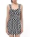 Retro Cute Polka Dot Swimsuits Swimwear Two Piece Bathing Swimming Suits for Women 2XL, Black/White