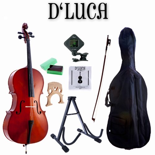 D'Luca MC100-3/4 Meister Student Cello 3/4 Package with Free Stand, Bag, Strings, Chromatic Tuner, Rosin and Bow - Thumbnail 6