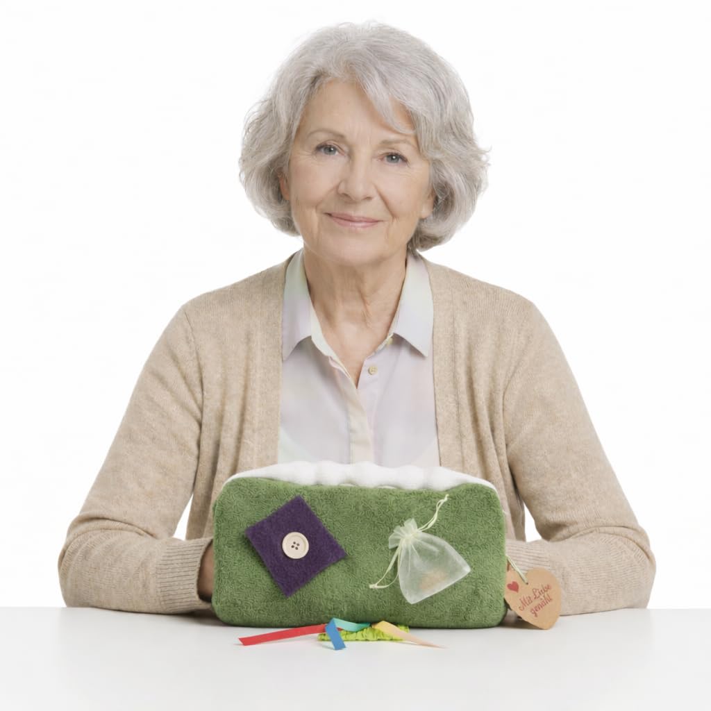 Hapti Muff for dementia and Alzheimer's wellness fleece, green, 35 cm
