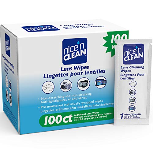 Nice 'n Clean Lens Cleaning Wipes (100 Total Wipes) PreMoistened