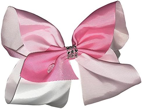 1 x Large 8" Cheerleader Style Bow Hair Clip Slide Ribbon Girls Party Hair Rainbow 'Jo Jo Style'