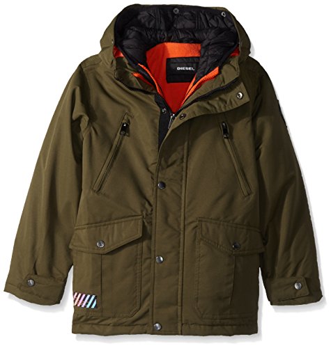 Diesel Big Boys' Outerwear Jacket (More Styles Available), Systems-DS10-Olive/Charcoal, 14/16