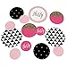 Chic 30th Birthday - Pink, Black and Gold - Confetti and Balloon Birthday Party Decorations - Combo Kit