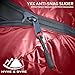 Hyke & Byke Quandary 15 F Hiking & Backpacking Sleeping Bag - 3 Season, 650FP Duck Down Sleeping Bag - Ultralight - Maroon - 78in - Regular