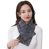EMGILL Winter Polar Fleece Scarf for Women Men Cold Weather Neck Warmer Collar Scarf with Buttons Quick Wear Neckerchiefs