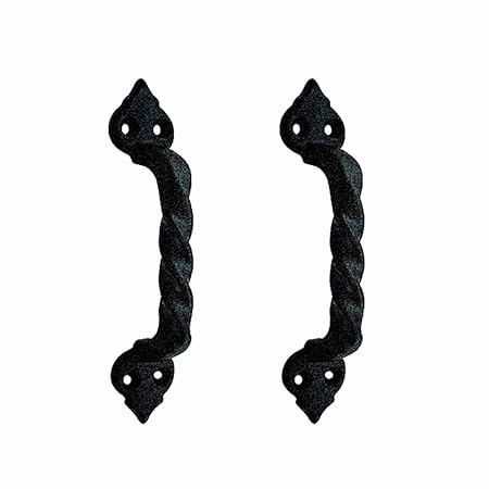 2 Door Pulls Black Wrought Iron Twisted Handle Set Of 2 Amazon Co
