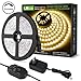 Lepro 16.4ft Dimmable LED Strip Light Kit with 12V Power Supply, 300 LEDs SMD 2835, Non-Waterproof Tape, Flexible Rope Light for Home, Kitchen, Under Cabinet, Bedroom and More, Warm White