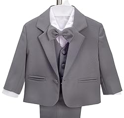Dressy Daisy Toddler Boy' 5 Pcs Set Formal Tuxedo