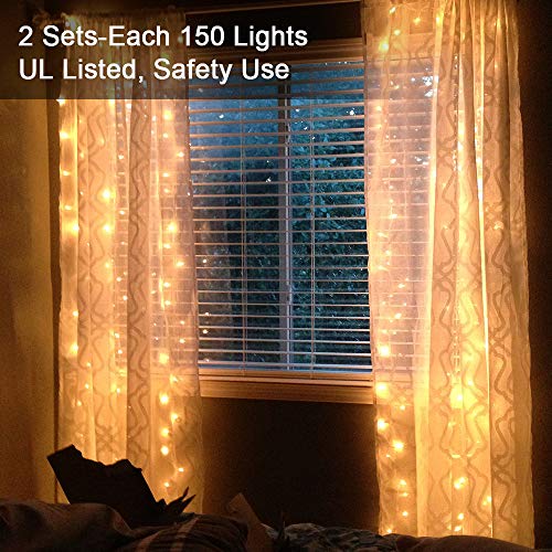 Brizled Christmas Lights, 300 Count 66ft Incandescent Mini Christmas Lights, Connectable 120V UL Certified Clear Christmas Tree Lights for Xmas, Wedding, Bedroom, Porch Decor, White Wire, Warm White