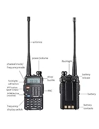 Radio de jamón de 8 vatios (UV5R 3ª generación) Radio bidireccional de 8 vatios de correa dual TD F9GP (136 174MHz VHF y 400 520MHz UHF) Alta potencia Walkie Talkies
