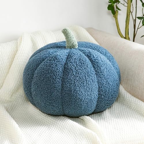 Almohada de Calabaza, Almohada de Calabaza, Almohada Decorativa de Calabaza de HalloweenAlmohada de Calabaza, Almohada Suave de Peluche Almohada de Calabaza de Otoño, Cojín Almohada(Blue,35cm)