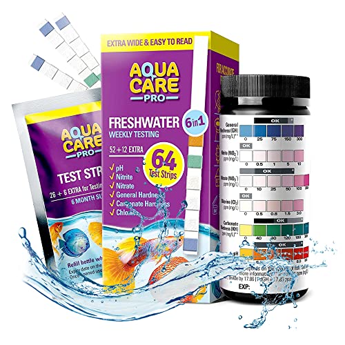 Freshwater Aquarium Test Strips 6 in 1 Fish Tank Test Kit for Testing